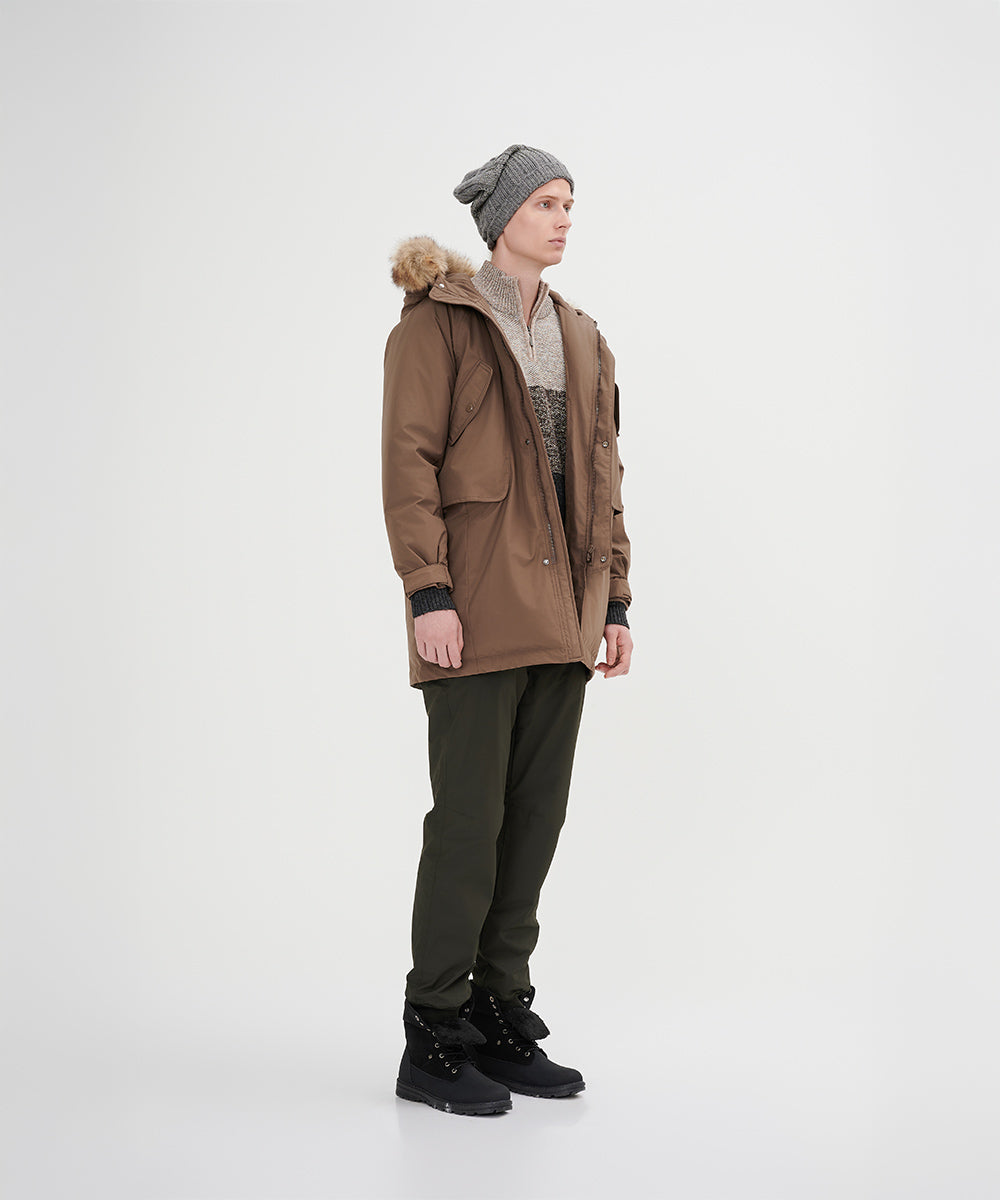 Men's Down Jacket Topped With A Luxurious Fur-Lined Hood - DJ 24007