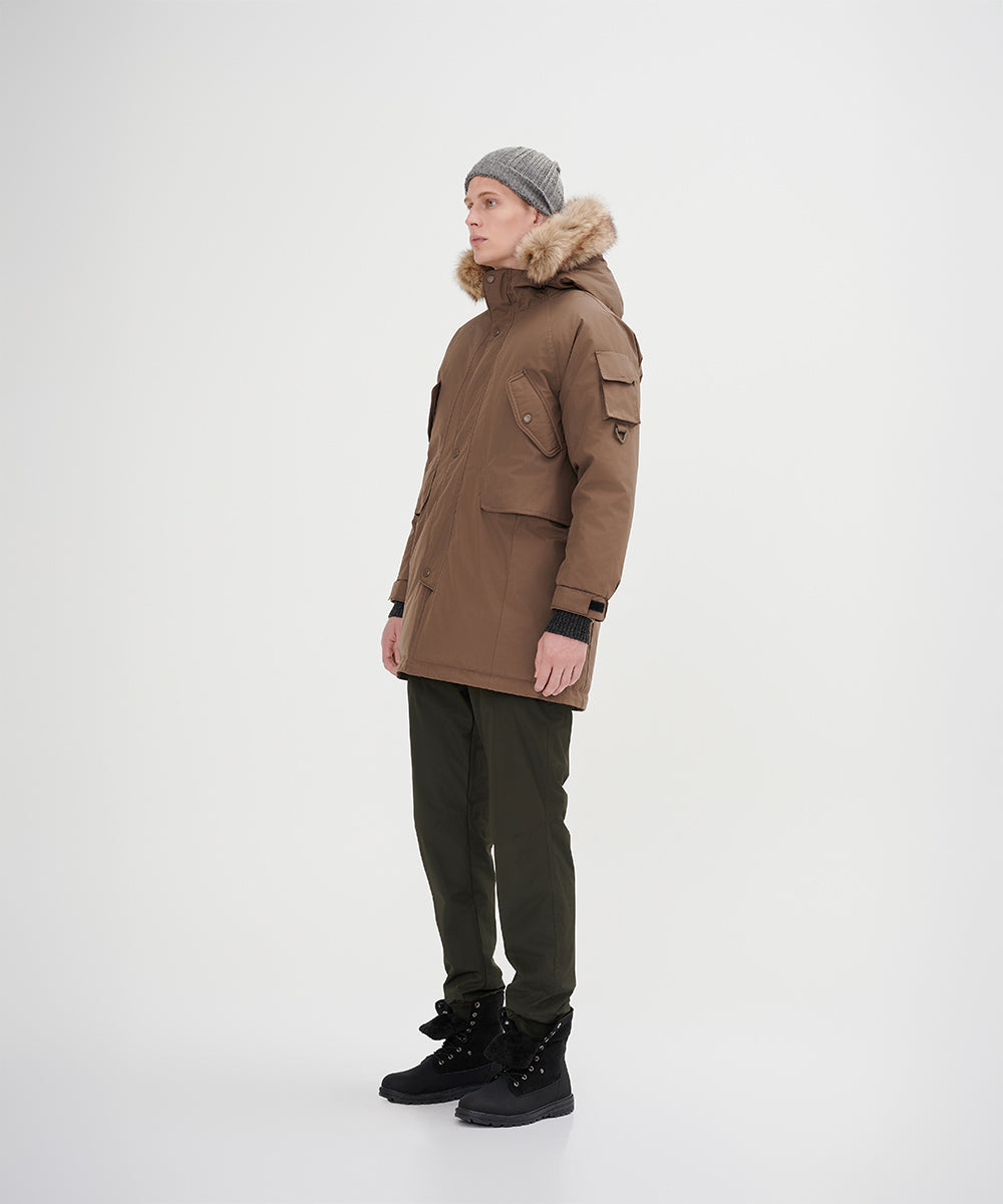 Men's Down Jacket Topped With A Luxurious Fur-Lined Hood - DJ 24007