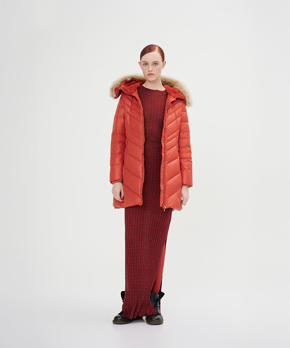 Chevron Quilted Down Jacket - DJW 24011