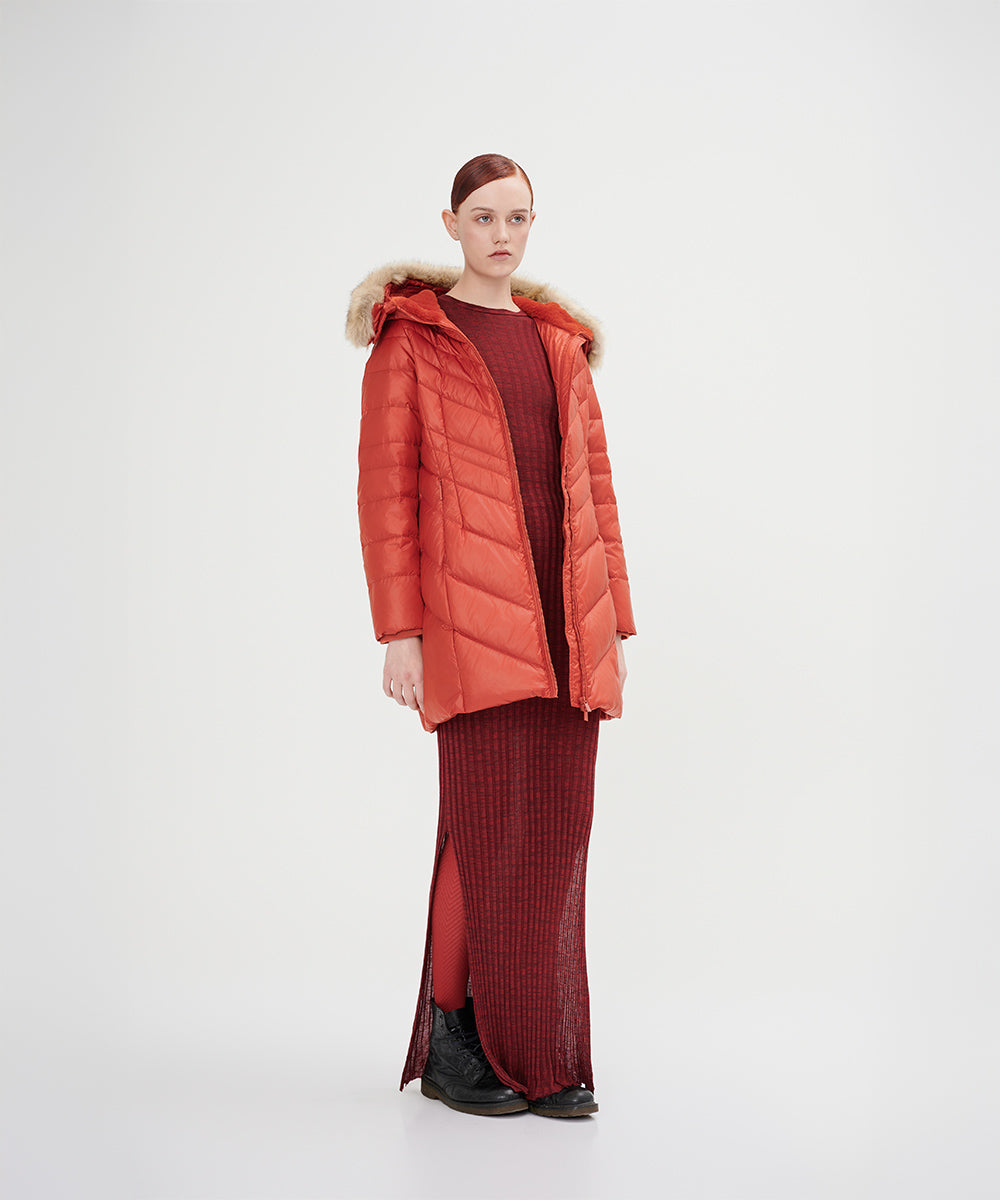 Chevron Quilted Down Jacket - DJW 24011