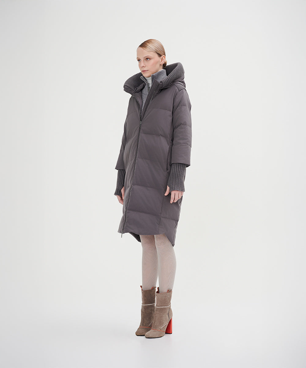 Boxy Down Jacket With Chunky Rib - DJW 24017