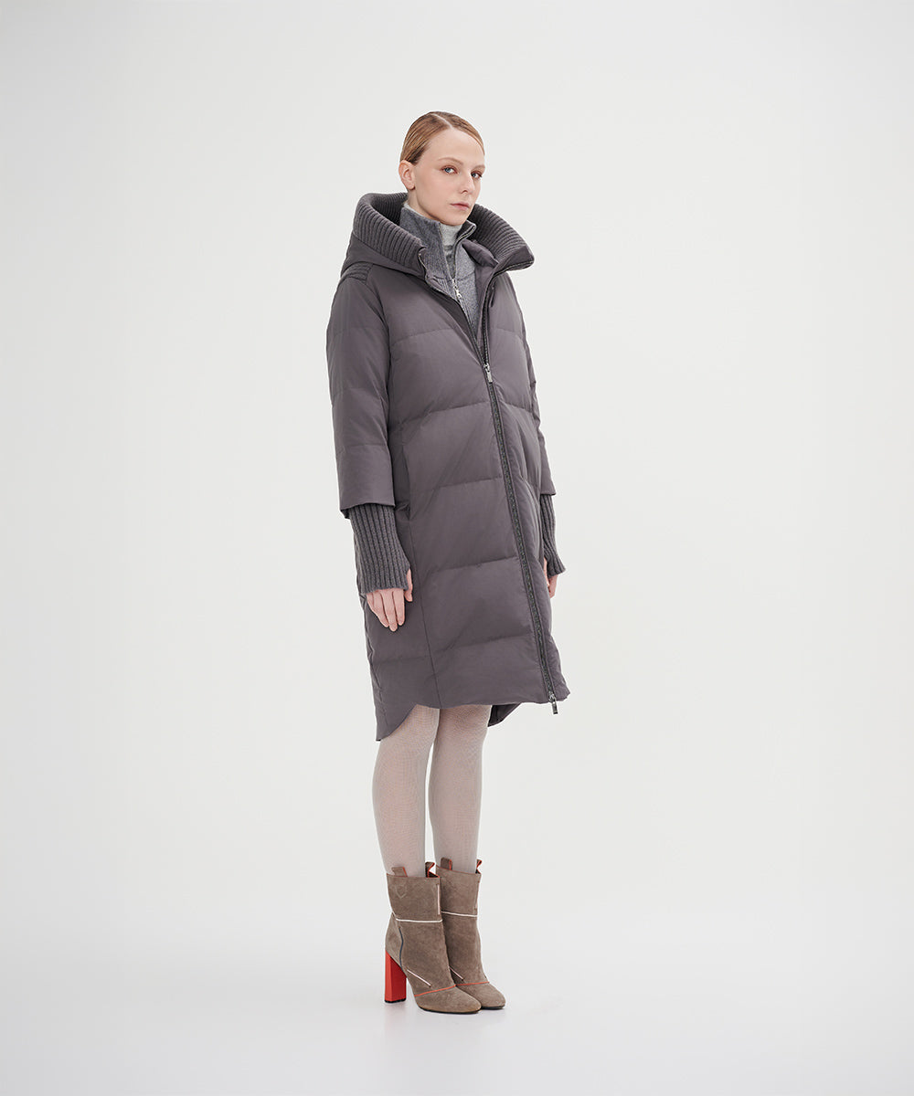 Boxy Down Jacket With Chunky Rib - DJW 24017