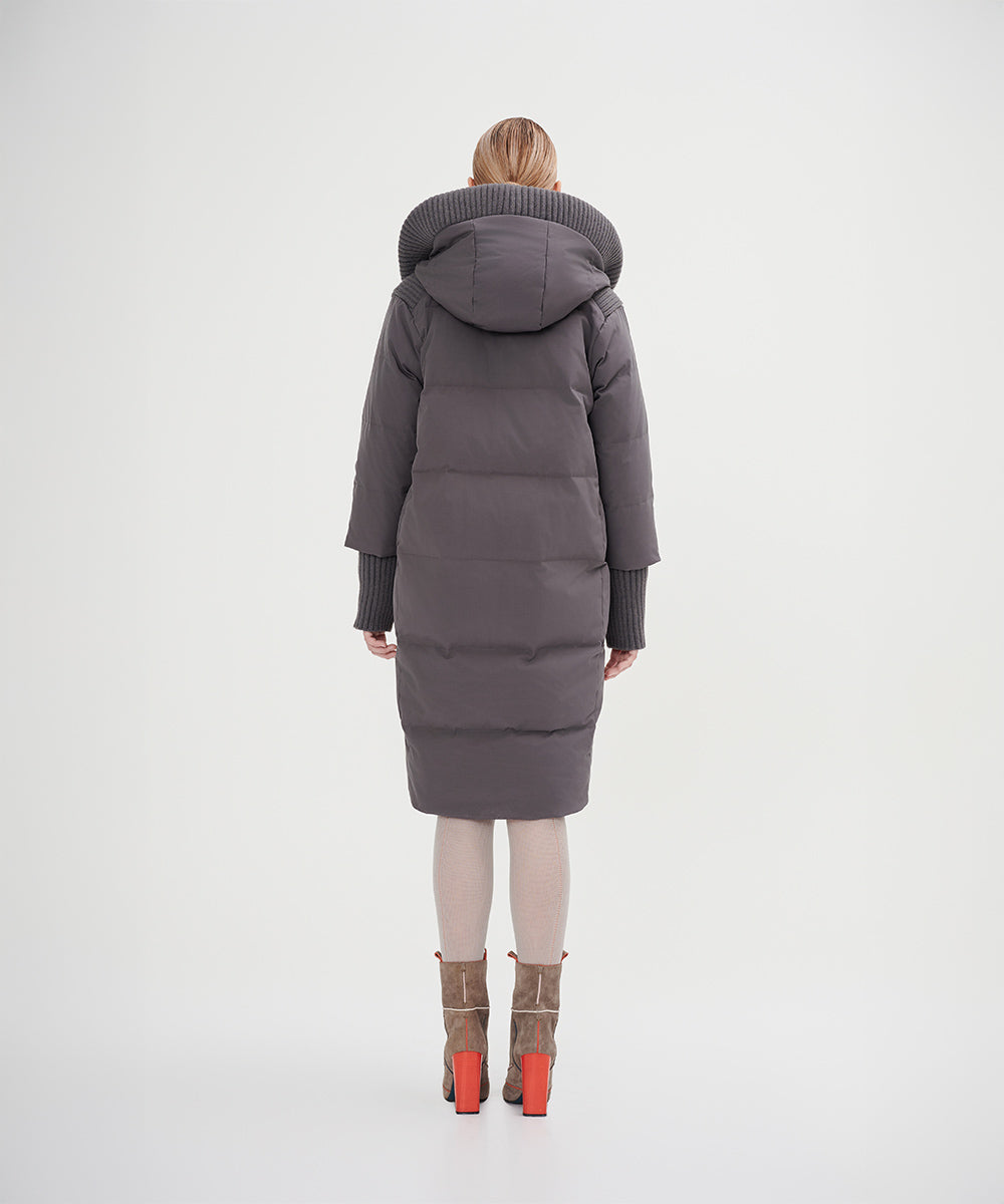 Boxy Down Jacket With Chunky Rib - DJW 24017