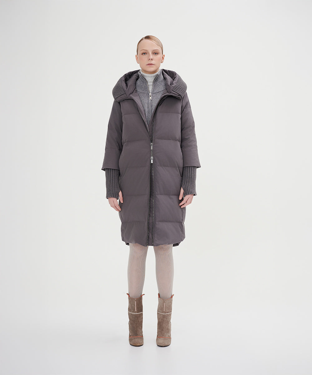 Boxy Down Jacket With Chunky Rib - DJW 24017