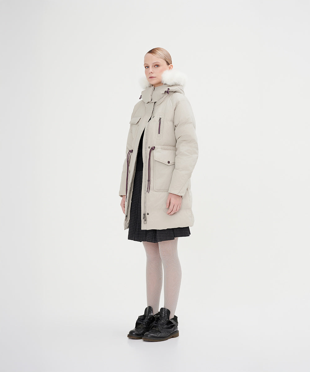 Faux Fur-Trimmed Down Jacket - DJW 24023