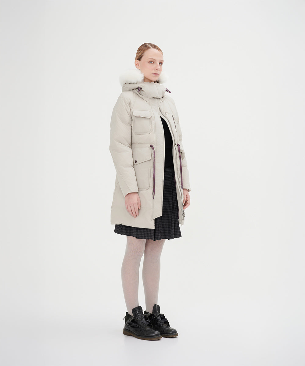 Faux Fur-Trimmed Down Jacket - DJW 24023