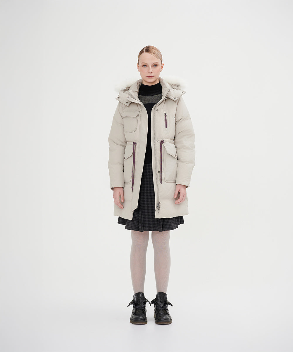 Faux Fur-Trimmed Down Jacket - DJW 24023