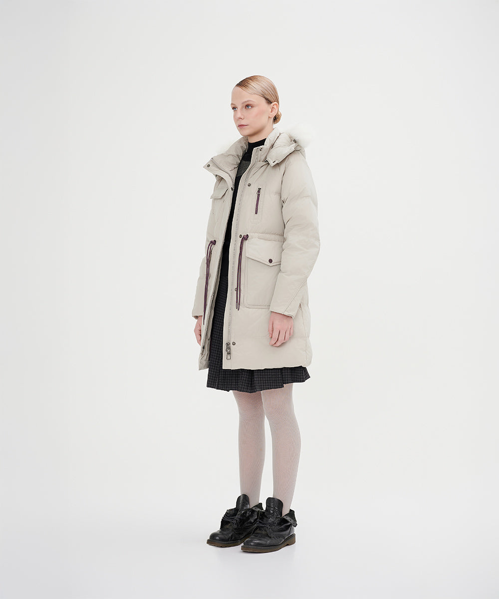 Faux Fur-Trimmed Down Jacket - DJW 24023