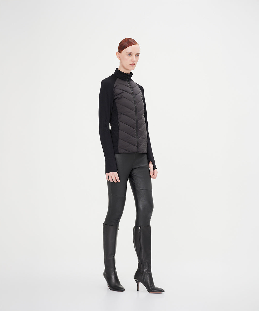 Slim-Fit With Knitted Sleeves Down Jacket - DJW 24032