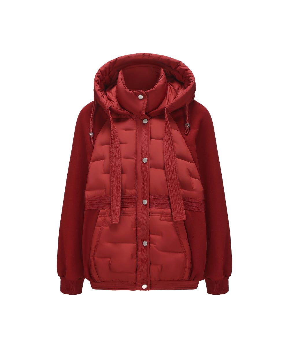 Dual Texture Dolman Sleeve Down Jacket - DJW 25014
