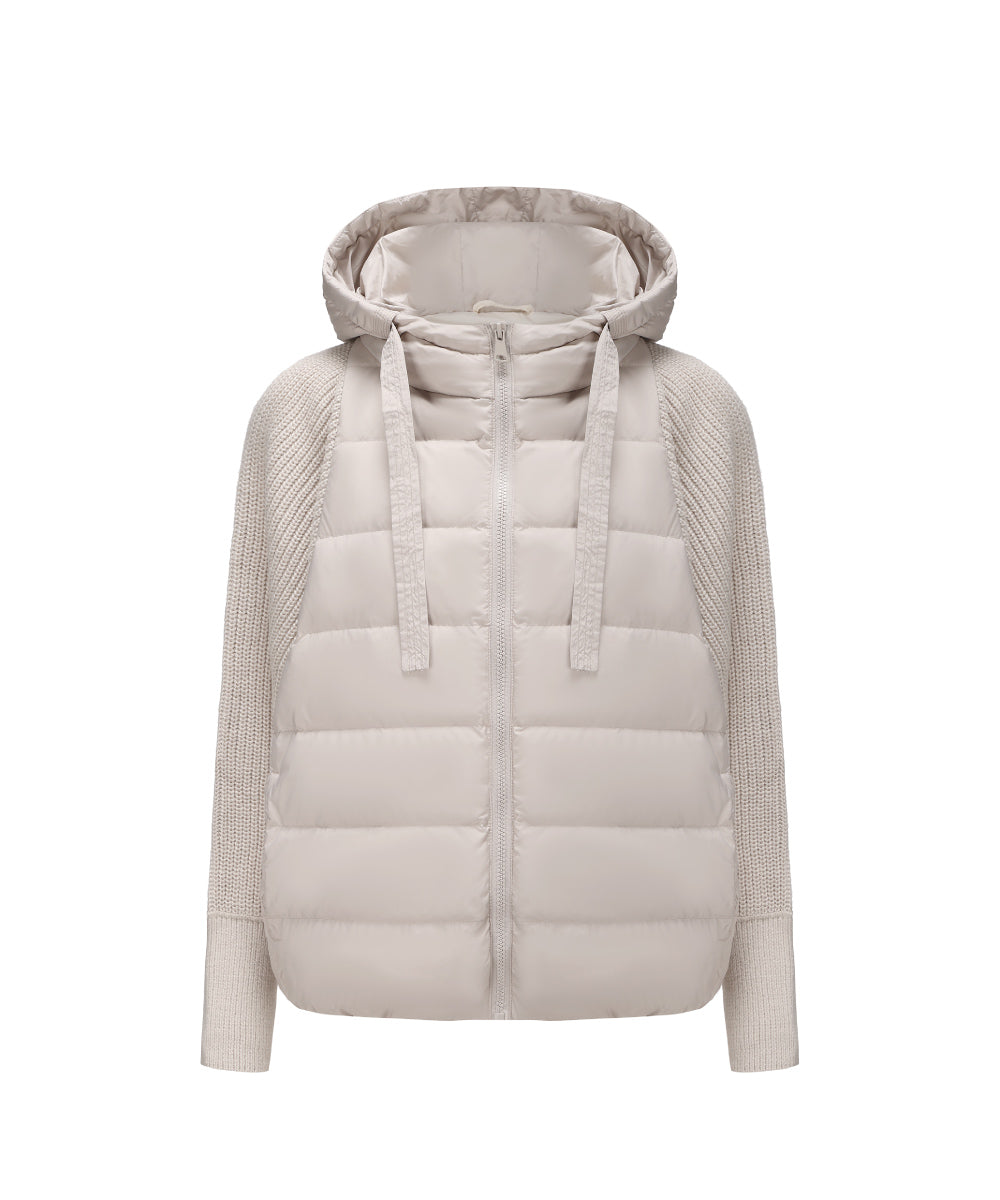 Dual Texture Dolman Sleeve Down Jacket - DJW 25015