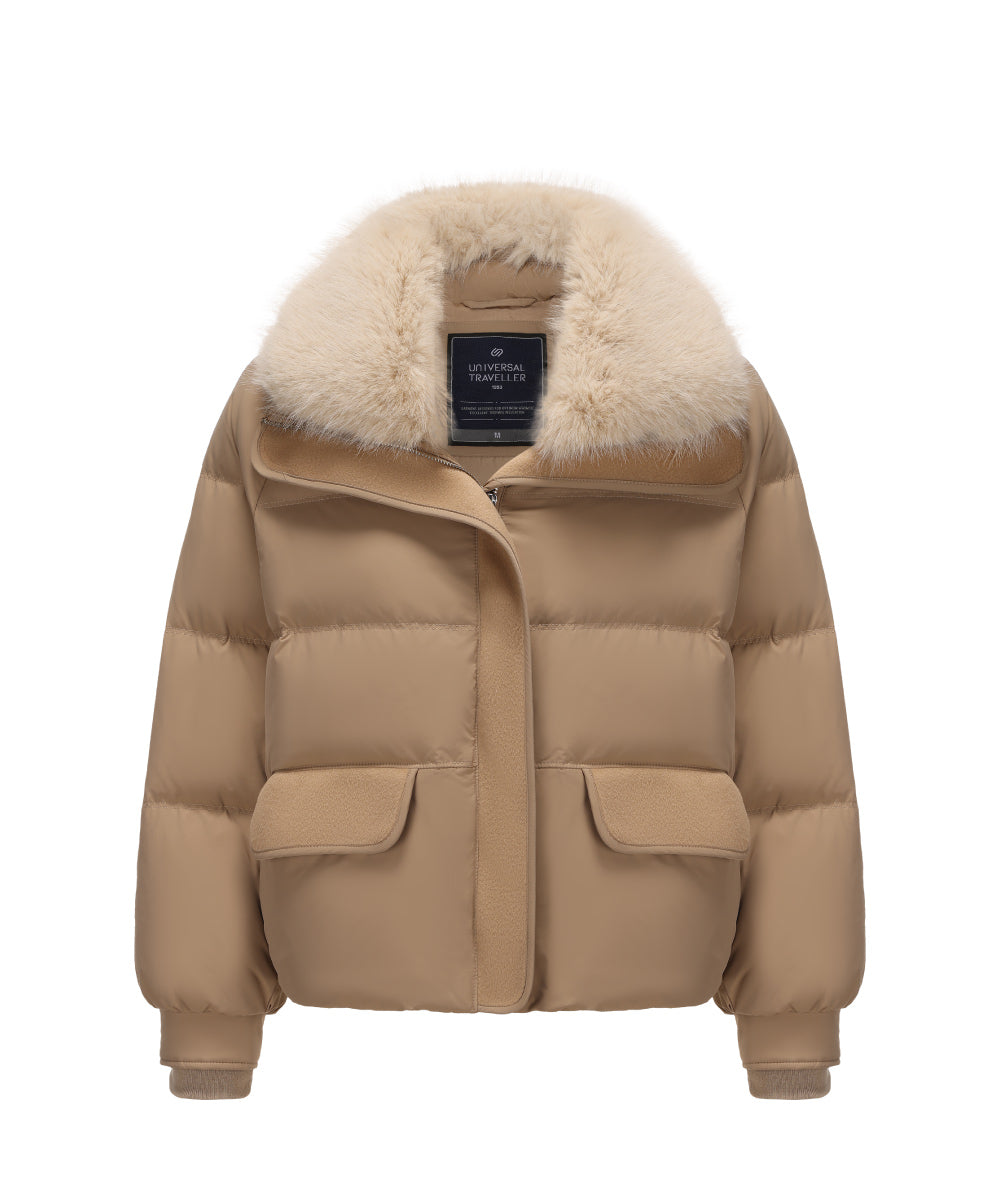 Detachable Fur Collar Puffer Down Jacket - DJW 25016