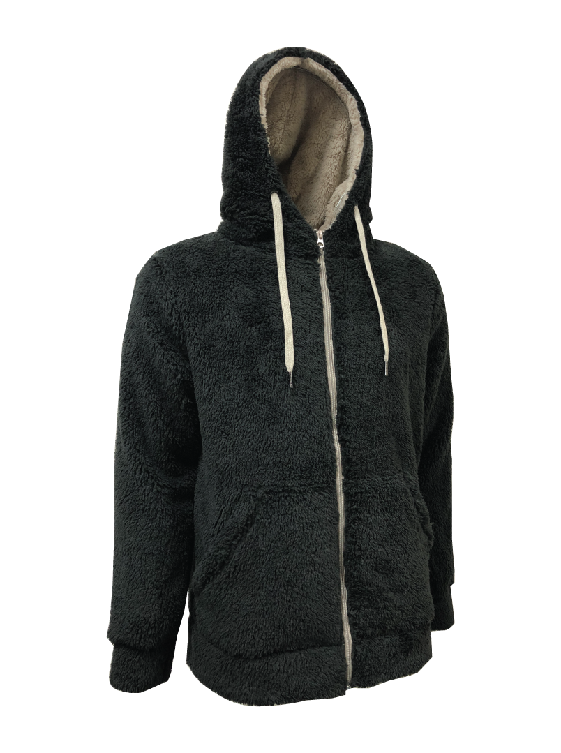High Pile Coral Fleece Hoodie Jacket - Universal Traveller SG